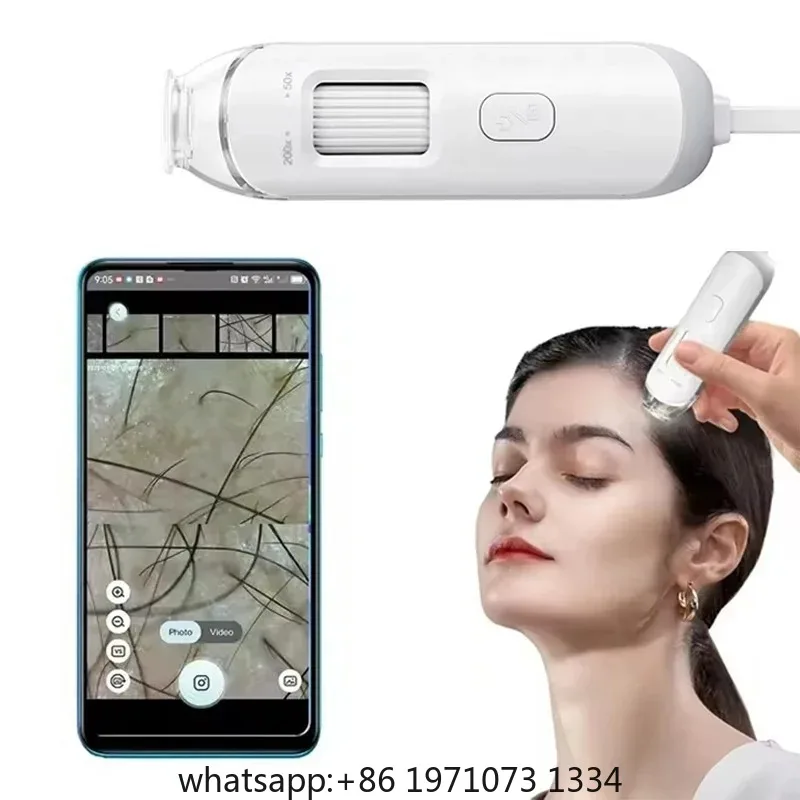 Electron Dermatoscope Scalp Camera Detection Professional Facial Skin Analyzer Machine Digital Microscope Pores Magnifier