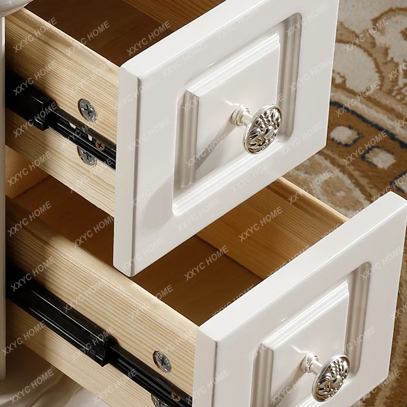 Y1 Luxury carved bedside table 25/30/35/40/45/50 cm ivory white bedroom mini bedside table European style