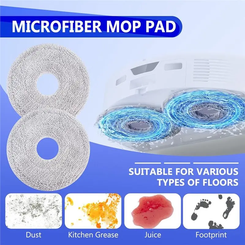ABBZ-Main Side Brush Filters Dust Bags Mop Pads 24 Pcs Z70 Replacement Accessories For Roborock For Saros Z70
