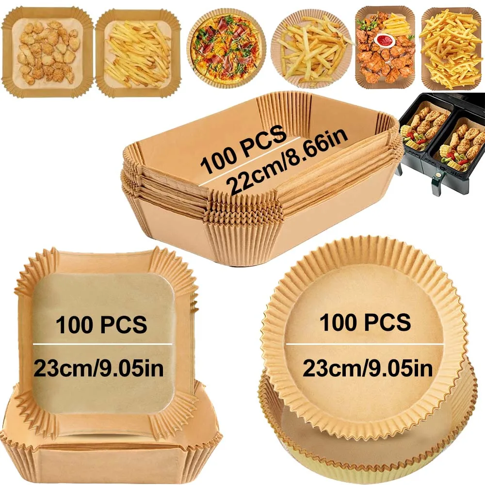 직사각형 에어 프라이어 일회용 베이킹 페이퍼 라이너, 붙지 않는 식품 등급 실리콘 오일 페이퍼 트레이, 전자레인지 오븐 주방 쿠커  Best5