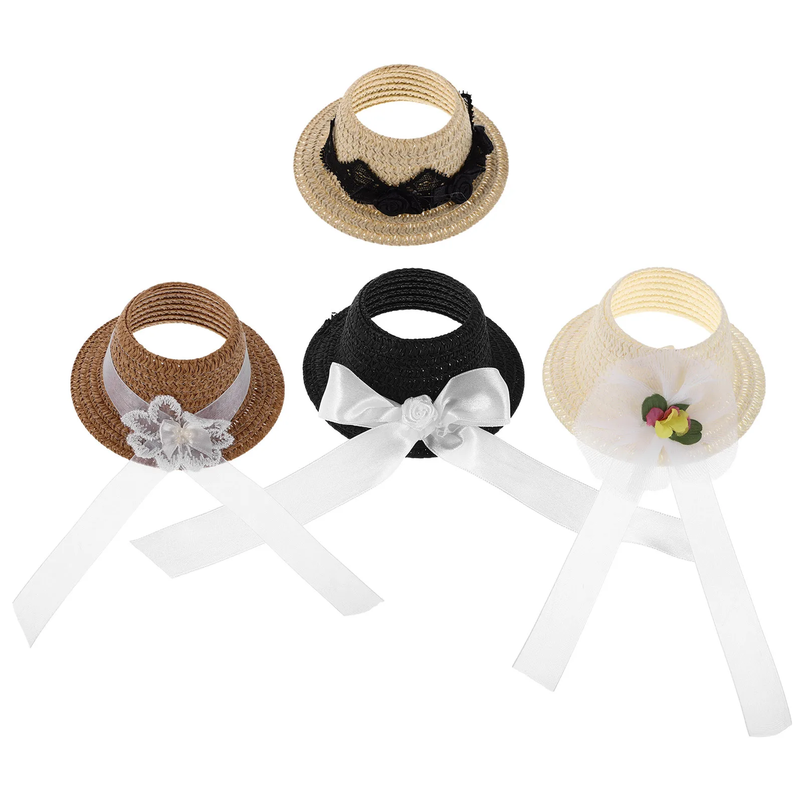 4Pcs Tiny Top Hat Accessories: Vibrant Miniature Formal Hats for DIY Ornaments Hair Decorations Kids Pretend Play Activities