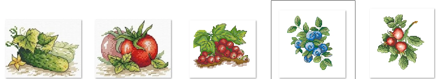 Christmas Cross Stitch Kits, Embroidery Needlework Sets, DIY Canvas Sewing Crafts, Fragrant Embroidery,  Vegetables