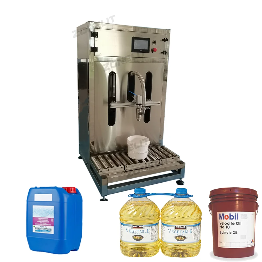 One Head Viscous Edible Multi Nozzle Pump 5 Litre Plastic Bottle Filling Machine for Water & Oil Semi-Automatic
