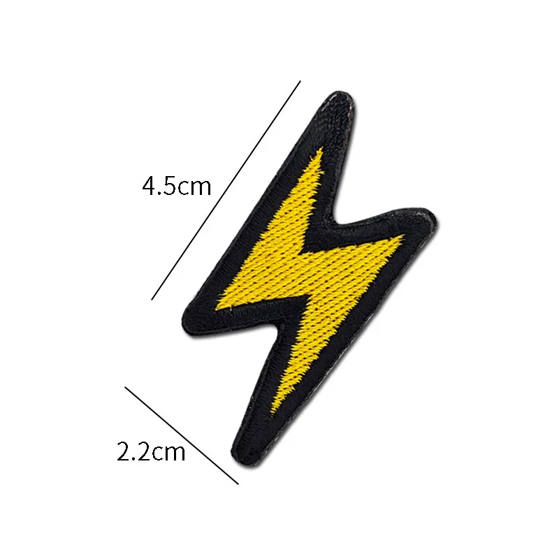 Color Lightning embroidery patch Hook Loop morale chapter personality creative Badge armband DIY backpack Tactical Sticker