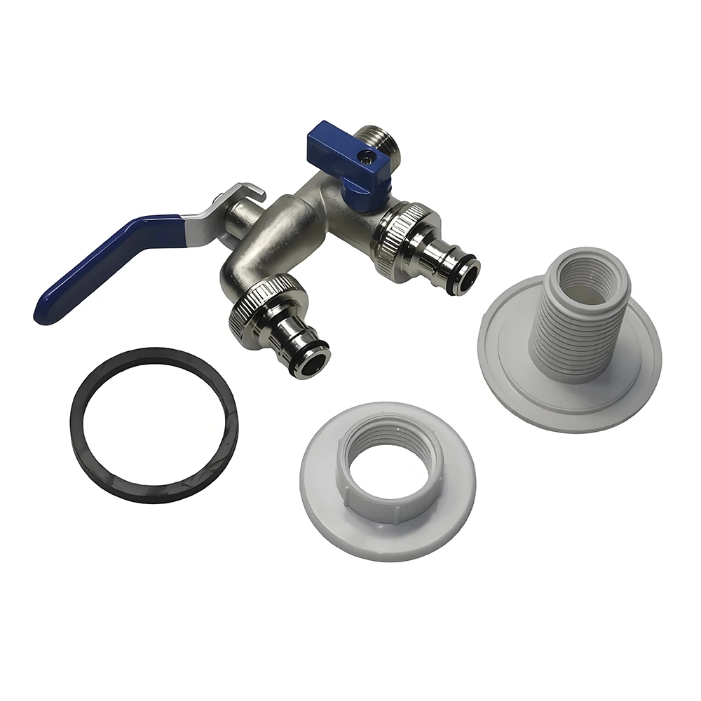 

Садовый кран из цинкового сплава 1/2 дюйма, синий, с двойным управлением подачей воды, сменный адаптер, двойной штуцер с ручкой