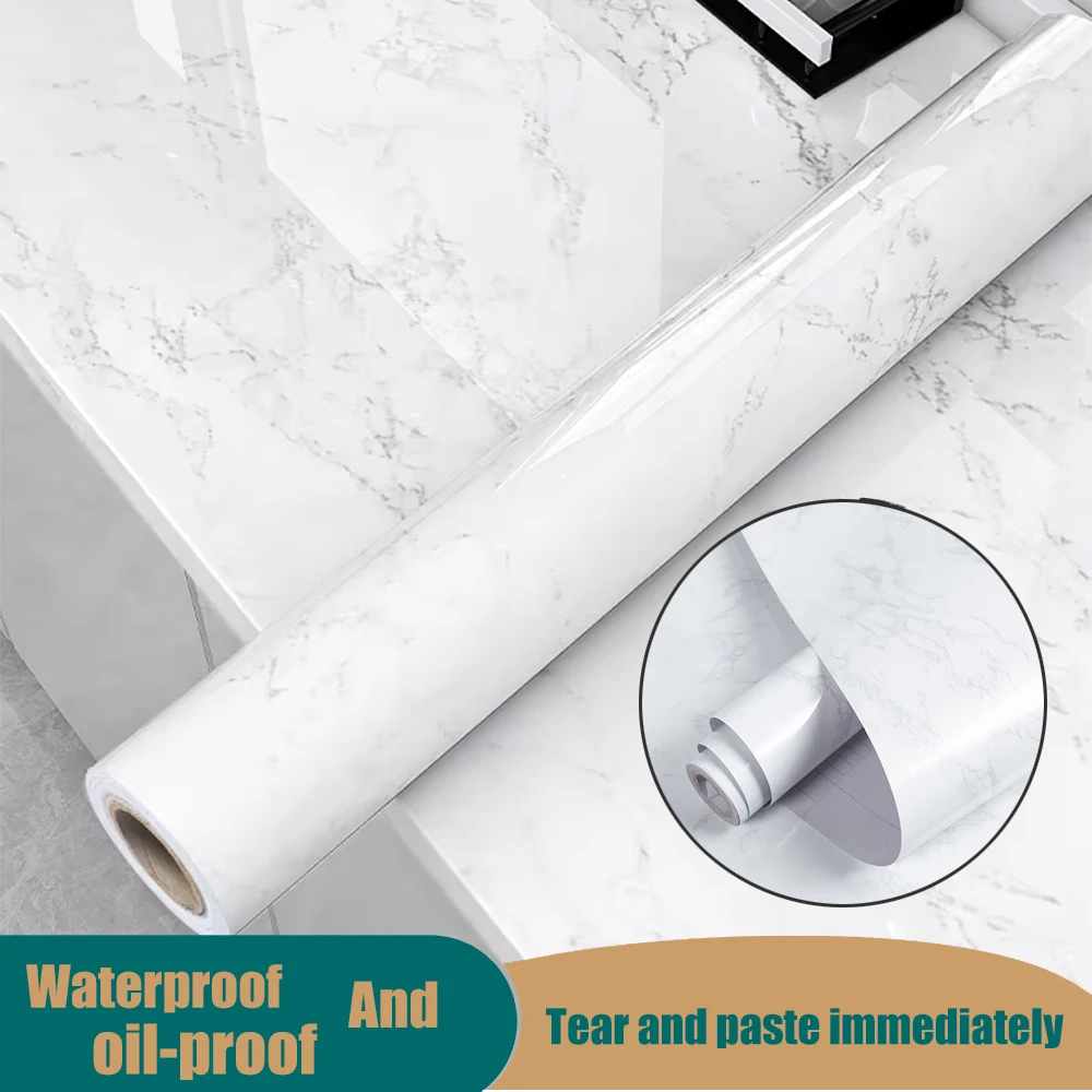 40cm Waterproof Marble Pattern Wallpaper PVC Self-Adhesive Living Room Bedroom Home Decoration Wallpaper Wall Decoration Sticker