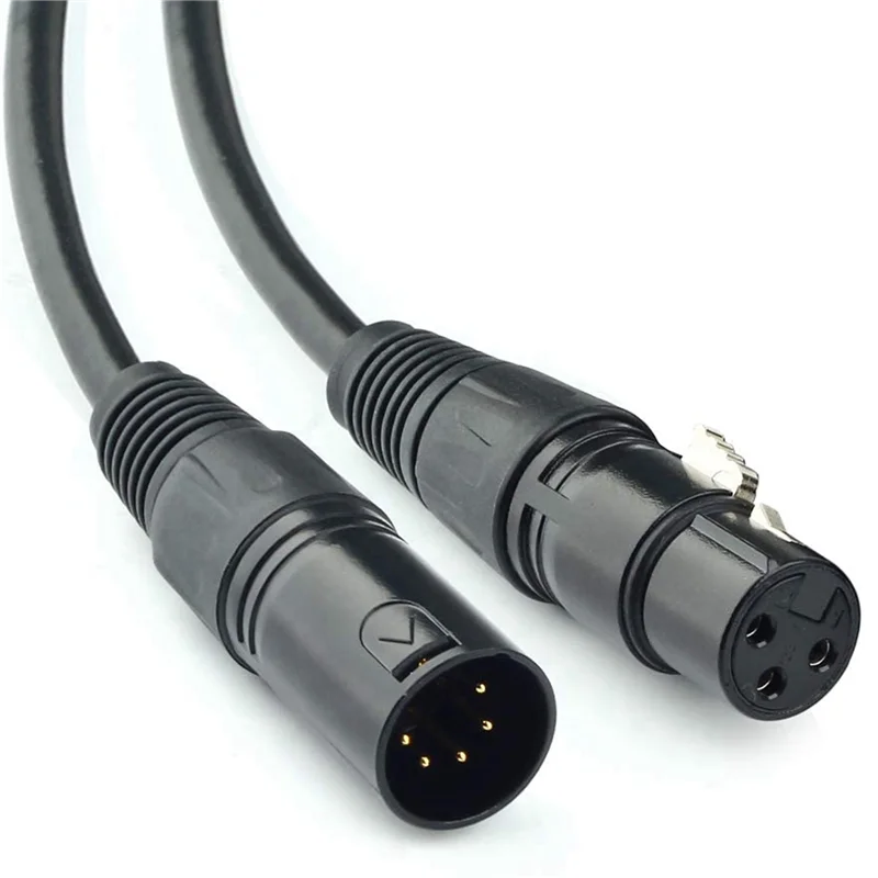 -SPOR 8X XLR Male 3 Pin To XLR Female 5 Pin & XLR Female 3 Pin To XLR Male 5 Pin Audio Cable, For Microphone DMX Stage Light