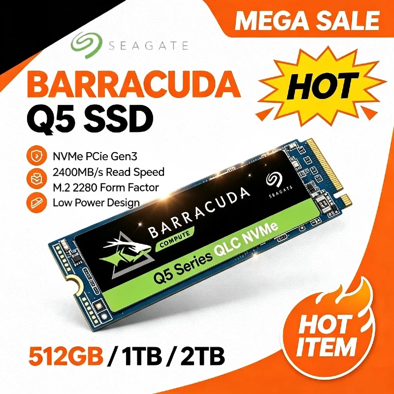 Seagate Q5 512GB 1TB 2TB NVMe PCIe Gen M.2 SSD Internal Solid State Drive for PC Laptop High Speed Pro Max Unit