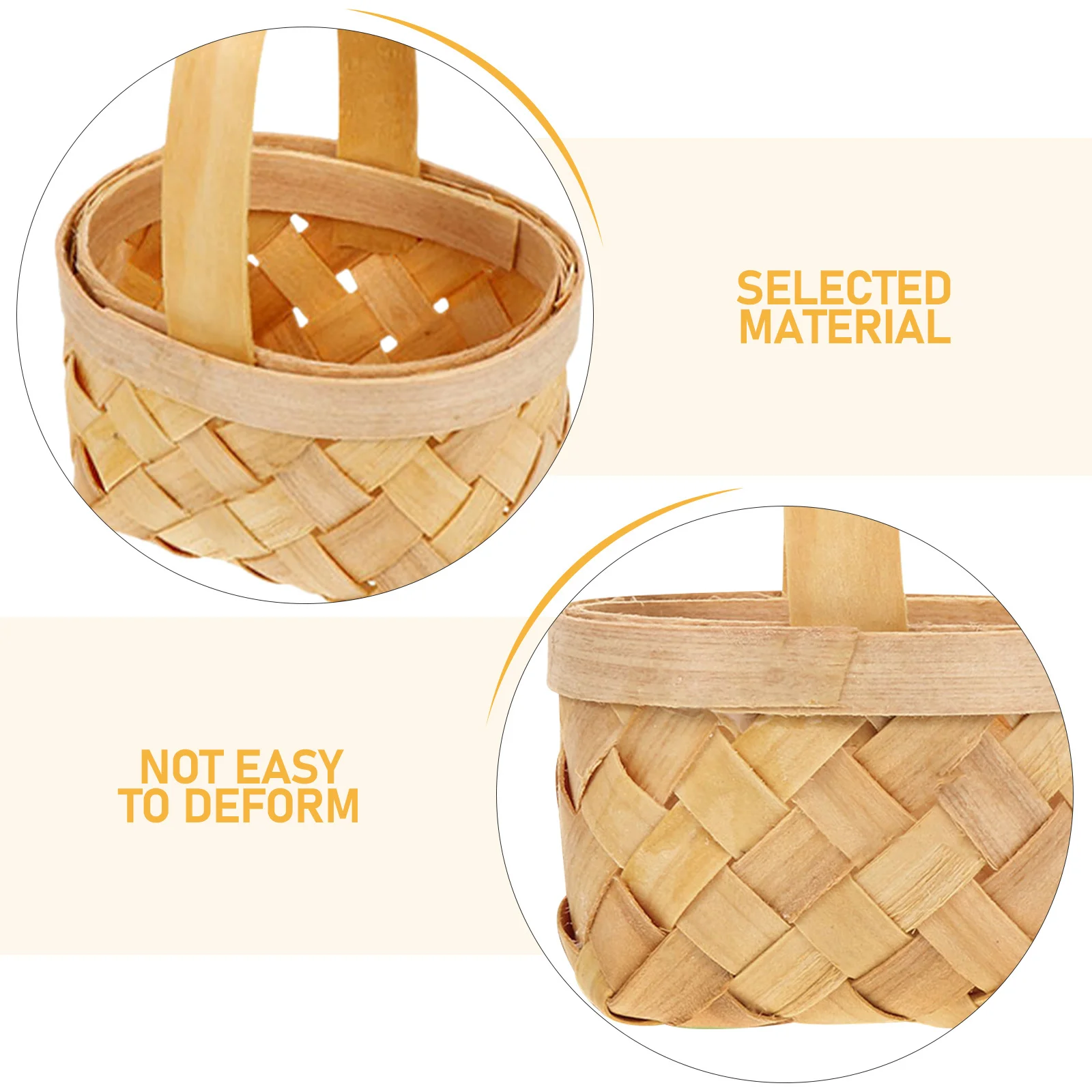 10 قطعة خشبية صغيرة حلوى الزفاف هدية سلة التخزين للاستحمام ديكور يده سلة محمولة متعددة الأغراض خشبية المنسوجة