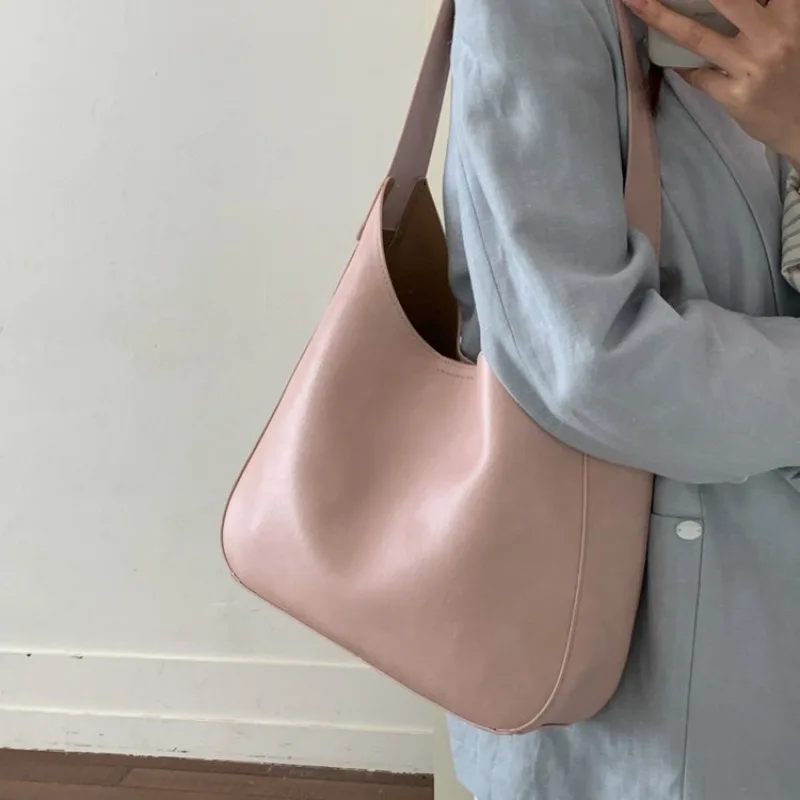 Women's Multi-color Soft Faux Leather Large Crescent Hobo Shoulder Bag, for Daily Office, Streetwear, Weekend Travel & Errands