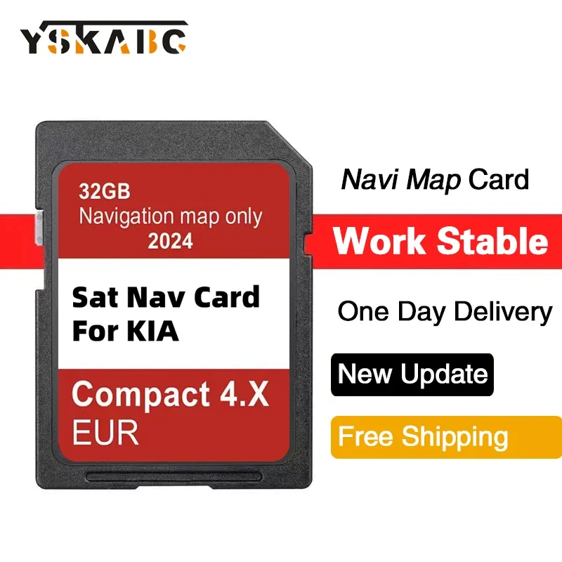 

Navigation GEN4 Maps Europe UK 2024 for KIA Compact 4.X 32GB Soul/Sorento/Optima Car SD Memory Card 32GB Sat Navi