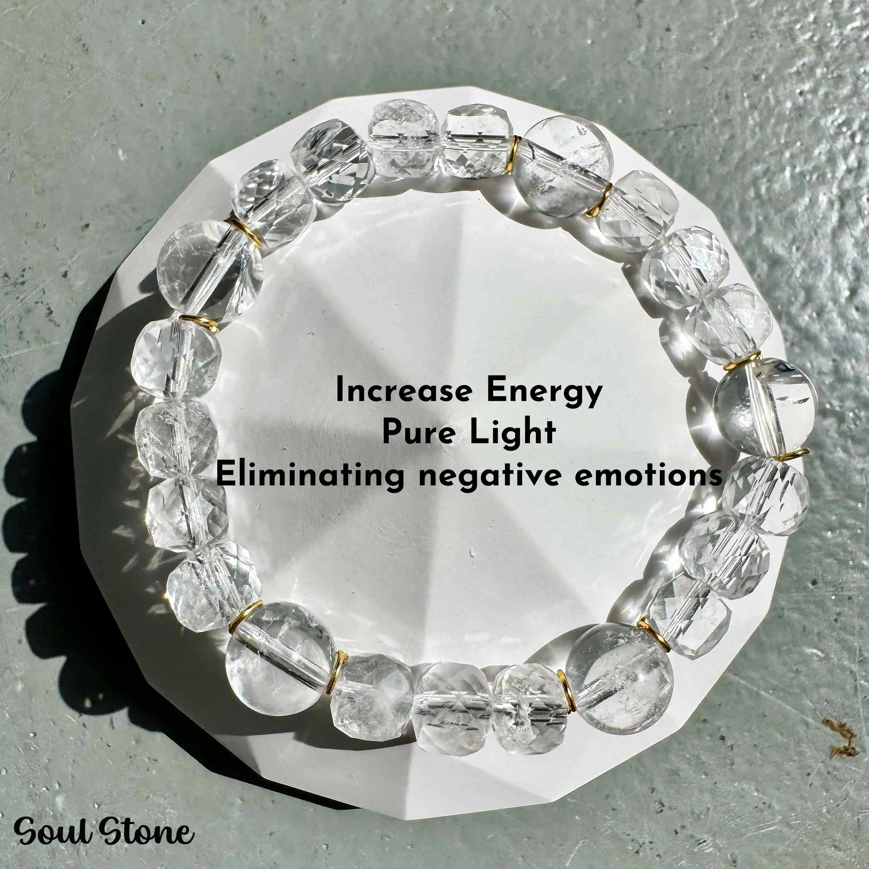 

Soul Stone Clear Quartz Healing Bracelet – Clears Negative Energy Purifies Energy Fields Boosts Vitality clear quartz for energy
