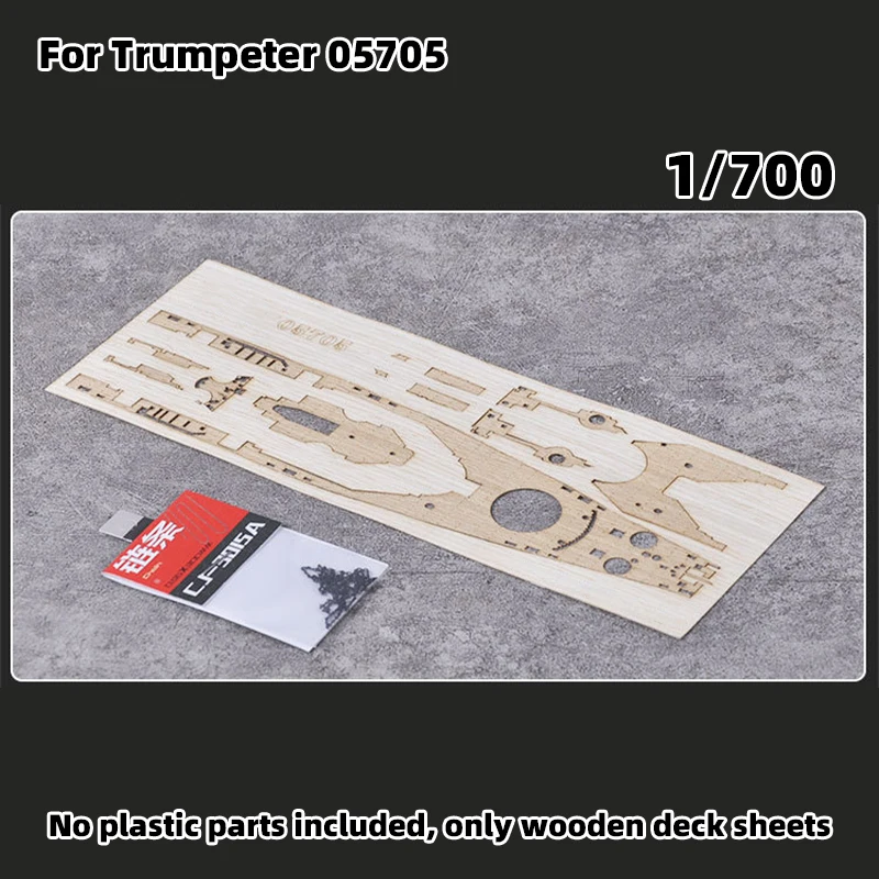 Modell-Upgrade-Teile: Lasergeschnittene Holzdeckplatte mit selbstklebender Ankerkette für TRUMPETER 05705 USS Missouri BB-63 1/700 – Detail 3