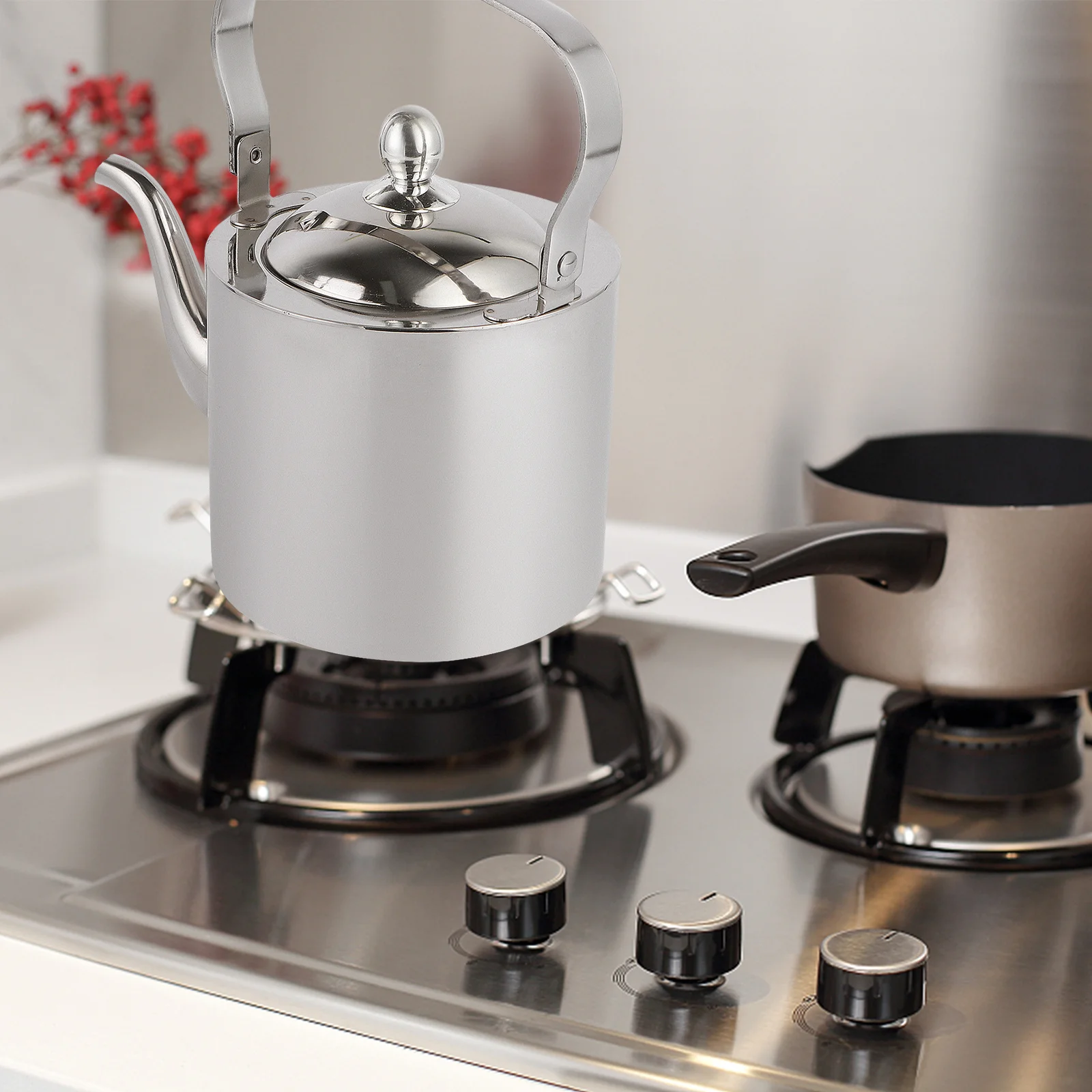 

Чайник большой емкости из толстой нержавеющей стали со съемным заварочным устройством, безопасный чайник для листовых и чайных пакетиков