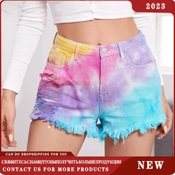 Neue Taille Quaste gebrochen Jeans shorts weibliche Sommer koreanische Version rohe Kante breites Bein lose Flansch Jeans shorts Frauen