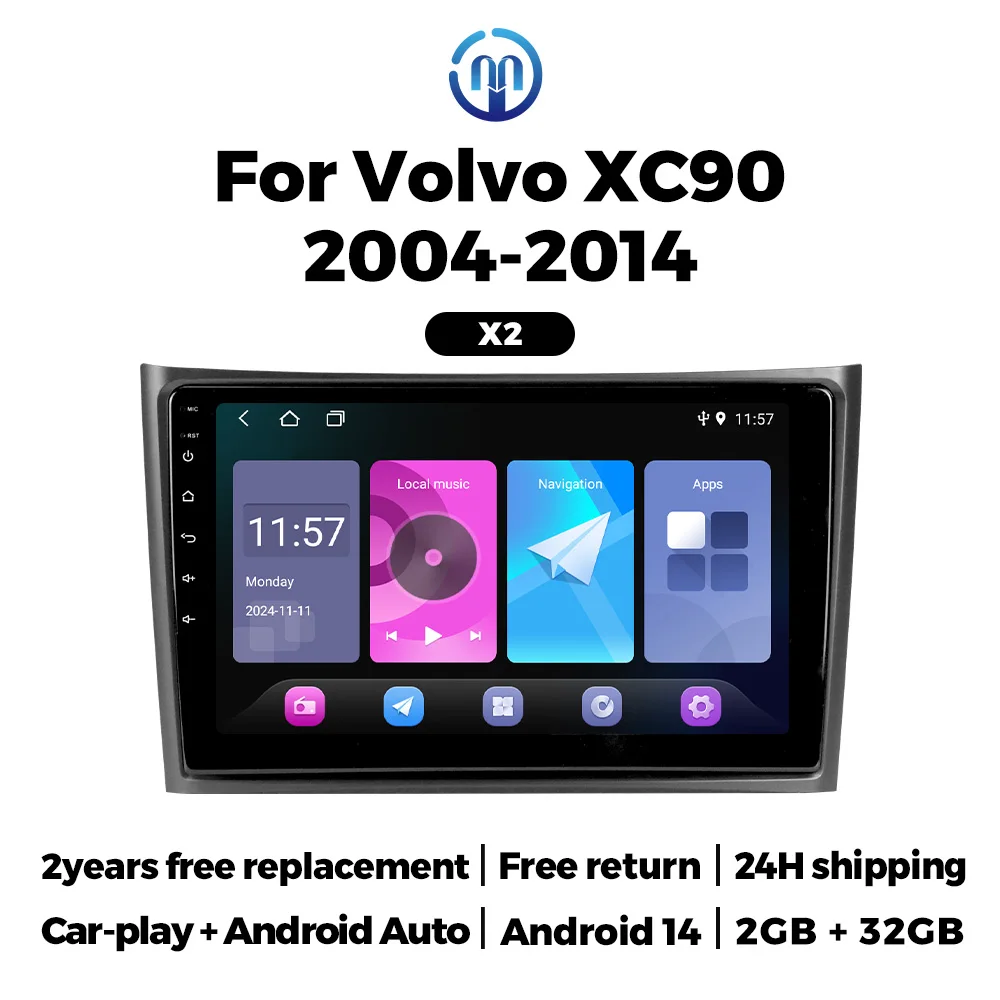 Android 14 Auto Radio Für Volvo XC90 2004-2014 Intelligente Auto Audio System GPS Navigation Multimedia Video Player stereo WIFI BT