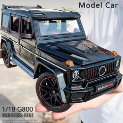 1:18 Mercedes-Benz G800 Alloy Car Model Simulation Sound Light Pull Back Toy Car Off-Road Suv Toy Boy Collection Decoration Gift