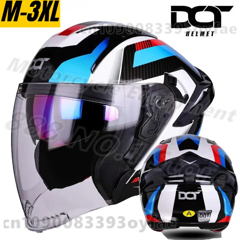 

Мотошлем с черным визором, для поездок на работу, летний, для женщин и мужчин, с сертификацией DOT, cascos para moto