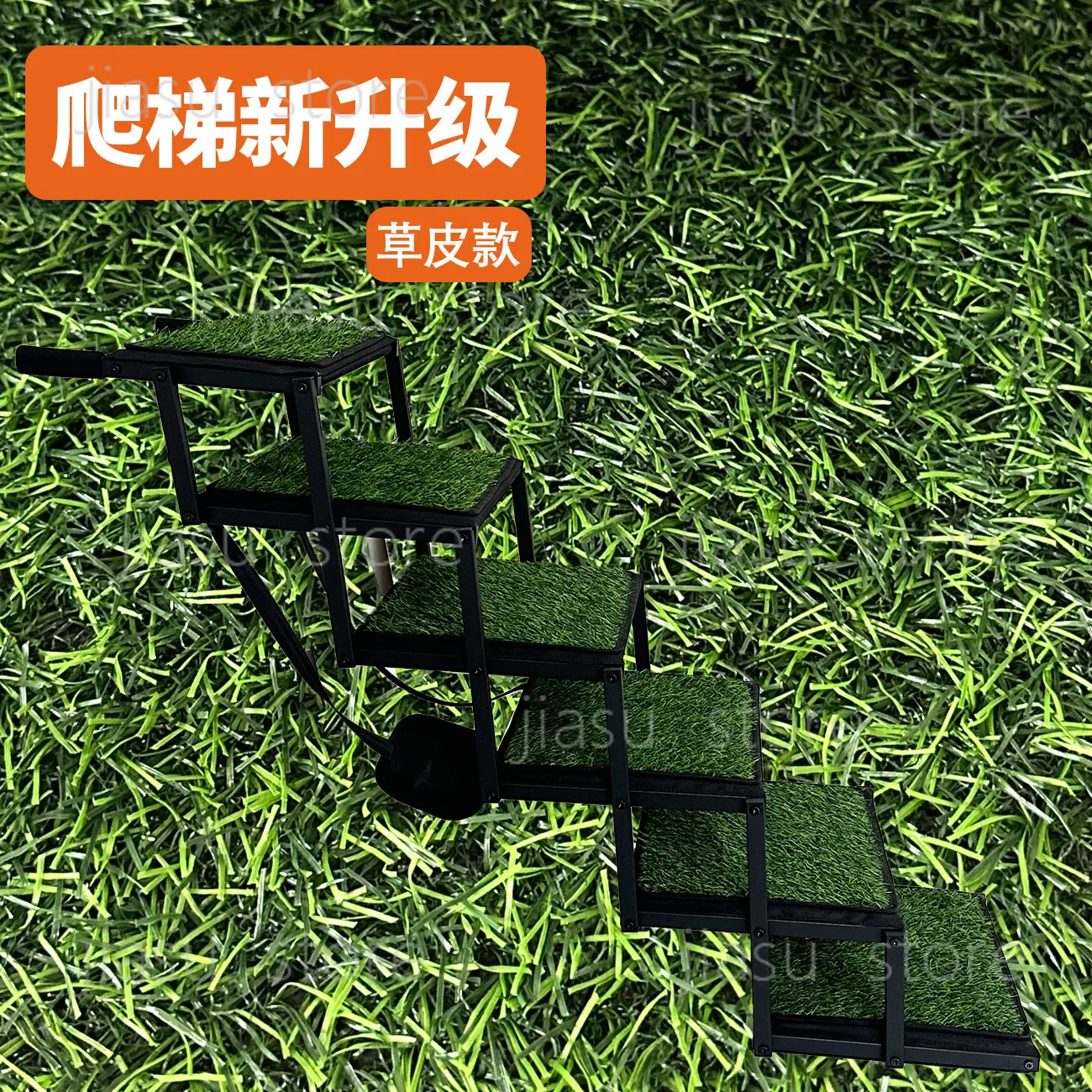 Folding Pet Stairs, 5 Steps Galvanized Dog Ramp, Heavy Duty Portable Ladder for Car Outdoor Use