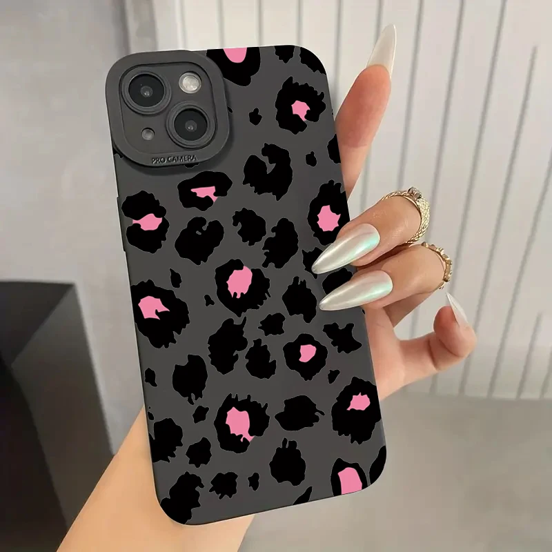 Leopard Design Stylish Pink Pattern Phone Case For iPhone 16 15 Cases iPhone 14 13 12 11 Pro Max XS XR X 7 8 Plus SE 2022 Cover