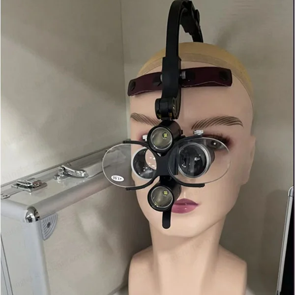 المكبر الأسنان 150000 لوكس مجهر 5 واط LED 2000mA مع نظارات طويل النظر Loupes كشافات PSL 2.5X أو 3.5X