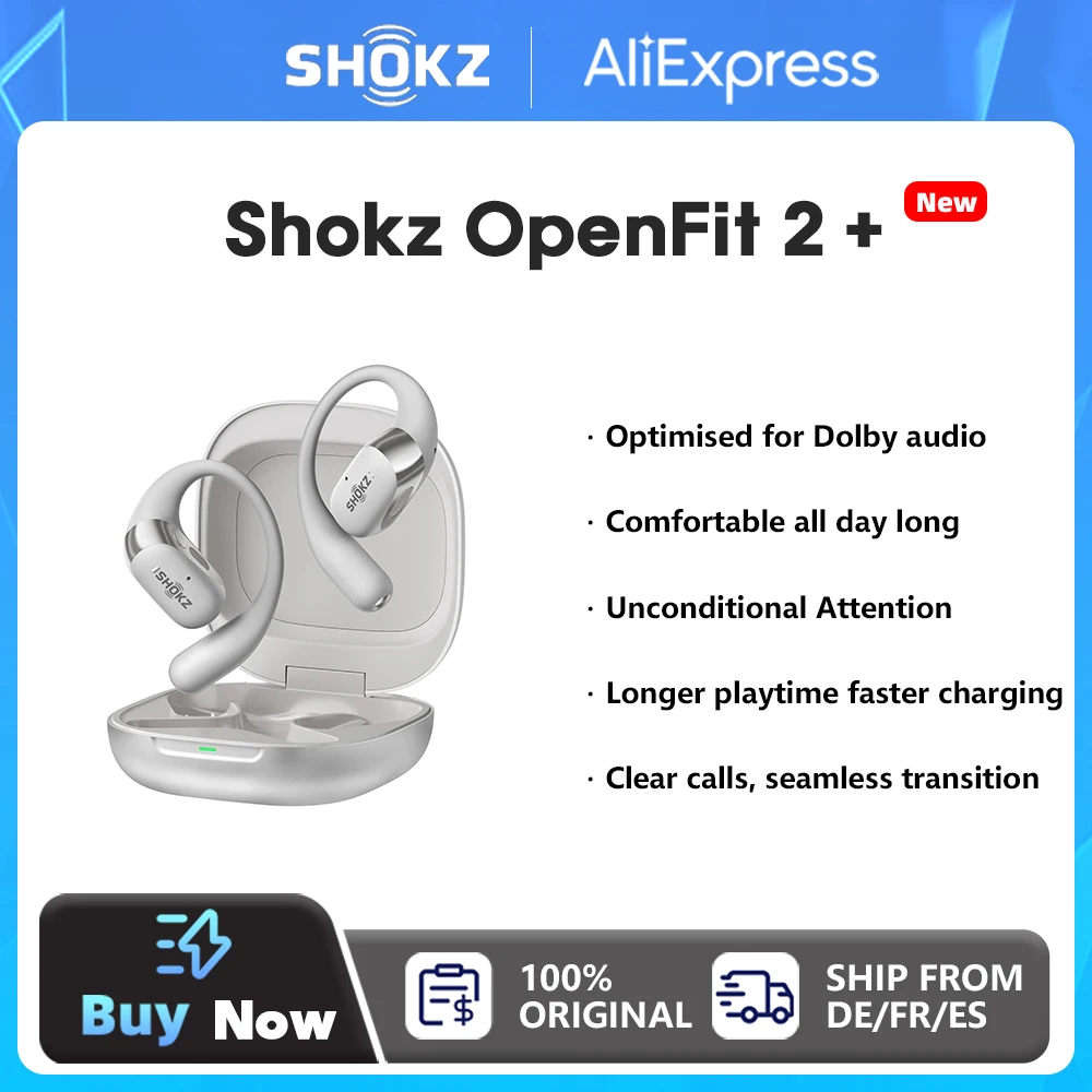 ?SHOKZ?SHOKZ OpenFit 2 + T921 Écouteurs gratuits Dolby Audio Compatible 48 heures IP55 Résistance à l'eau USB-C T921 ?SHOKZ?SHOKZ OpenFit 2 + T921 Écouteurs gratuits Dolby Audio Compatible 48 heures IP55 Résistance à l'eau USB-C T921