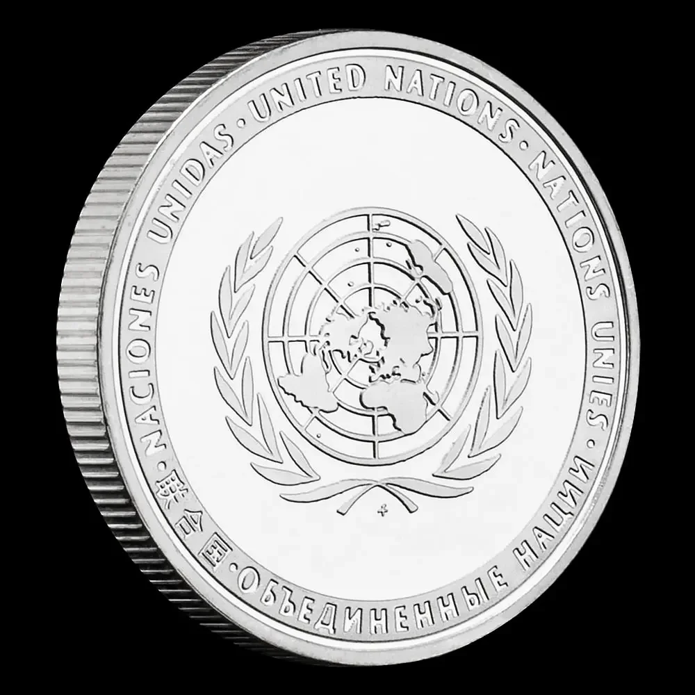 United Nations Security Council Silver Plated Souvenir Coin Irene Pattern Collection Art Collectible Coins