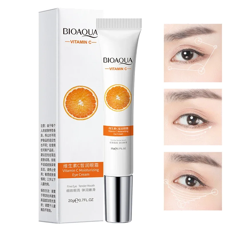 BIOAQUA-Crema para los ojos con vitamina C, hidratante, contorno de ojos, antiarrugas, belleza, salud, ojos, cuidado de la piel, cosméticos