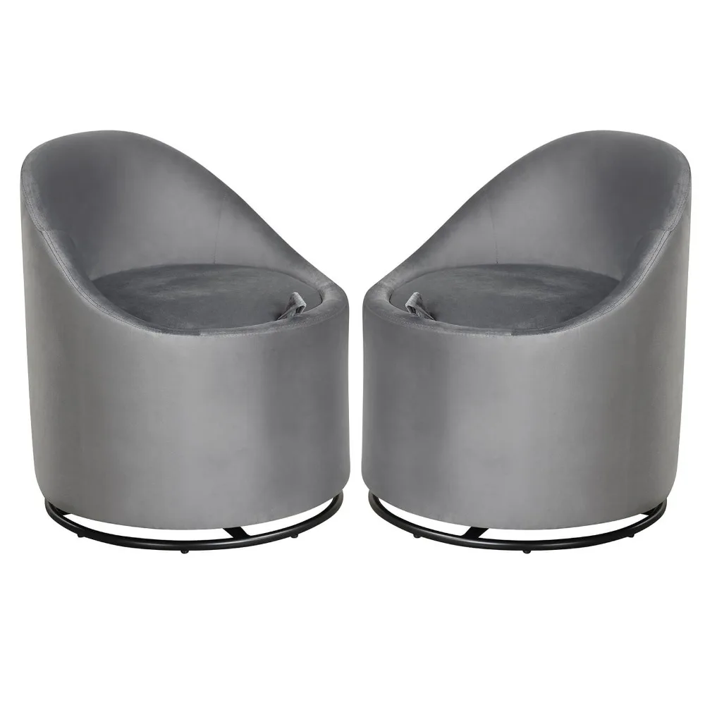 Barrel Chair with Storage  Swivel Upholstered Vanity Chair & Backrest