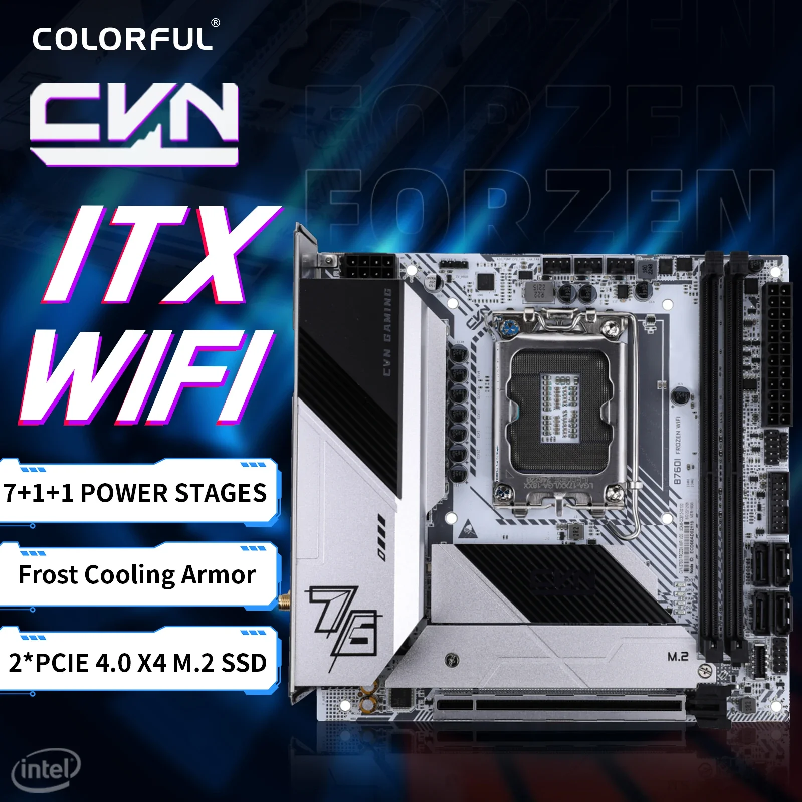 colorful intel b760 itx motherboard  CVN B760I FROZEN WIFI V20