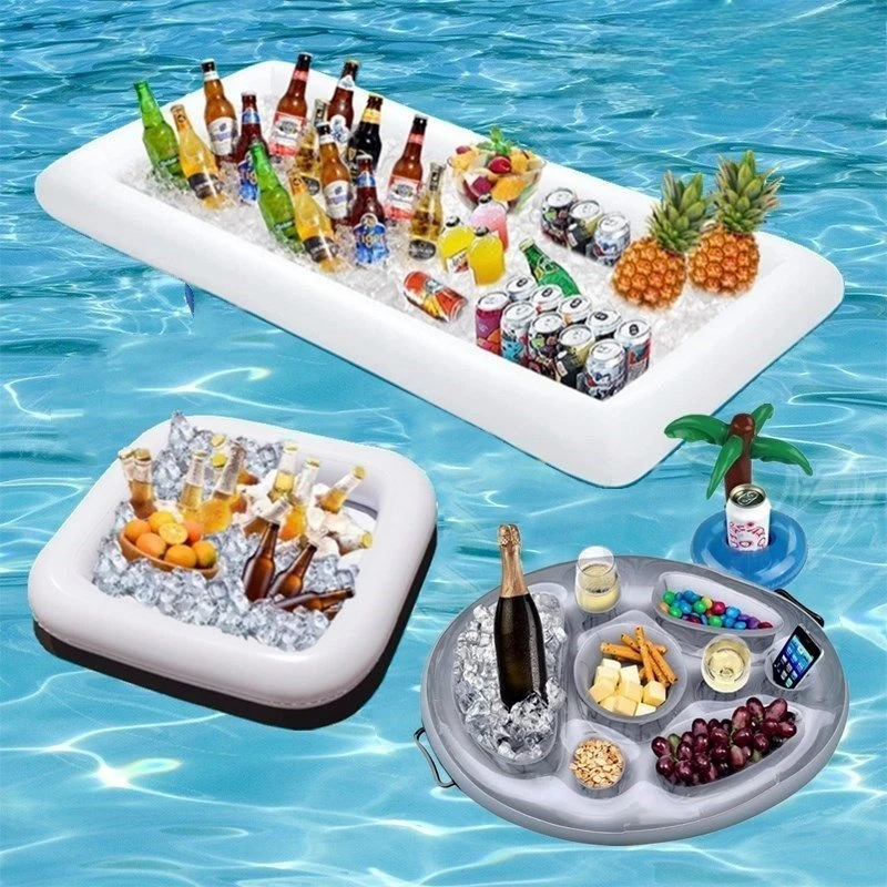 

בריכה מתנפחתHolder Water Inflatable Pool Accessories Party Ice Truck Tray Drink Floating Cup Holder Multi-style Ice Tray Piscina