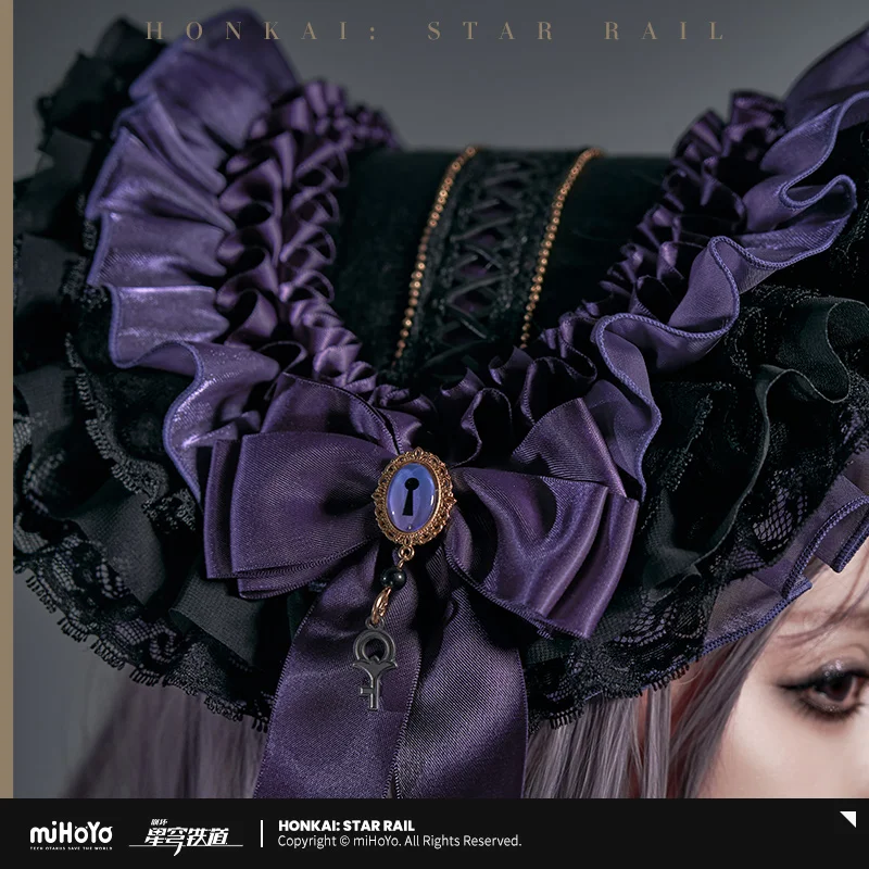 【Genuine Pre Sale Honkai Star Rail】 The Herta Vintage Hat Black Purple Theme Impression Series Anime Cosplay Cap Gift