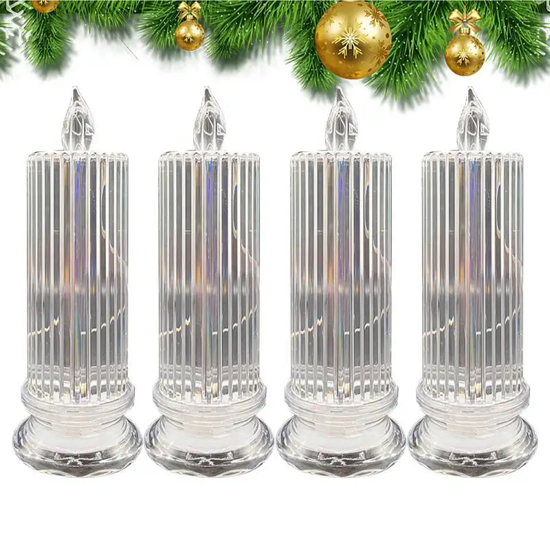 

Flameless Candles Flickering Portable Electronic Candle Light Battery Operated 4X Party Decor Supplies Table Centerpiece