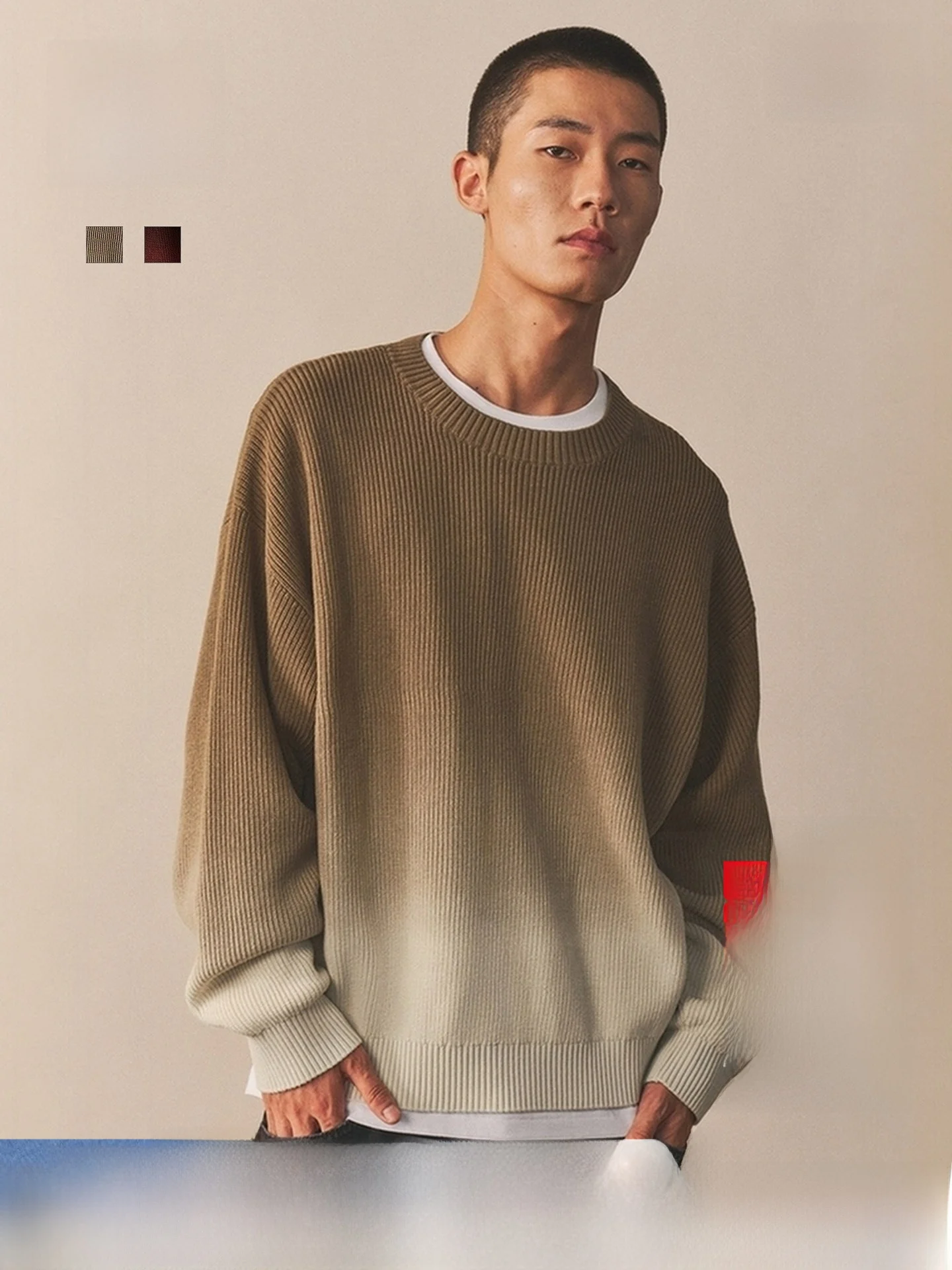 

Вязаный свитер H&M Adient Color для молодежи, повседневная базовая одежда из чистого хлопка, мужская модная зимняя одежда