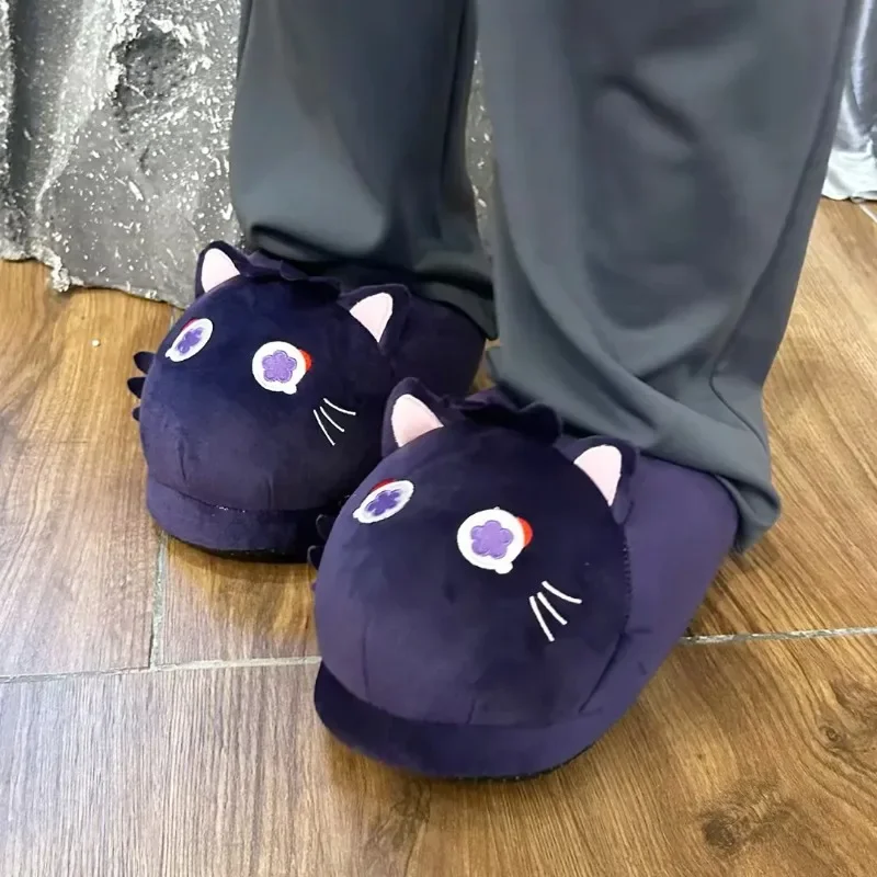 

Аниме игра Genshin Impact Wanderer Kawaii Cat Animal Cosplay удобные плюшевые домашние тапочки мультфильм Рождество Домашняя одежда подарок