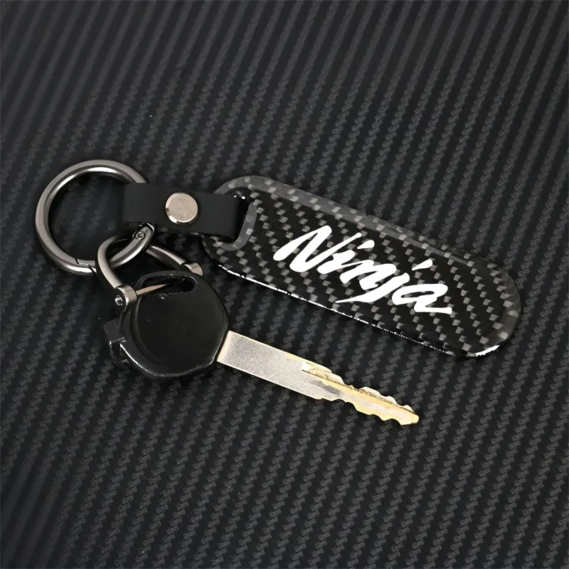 For Kawasaki Ninja H2 400 300 650 Z750 Z900 Z800 Z400 Z1000 Z650 Z300 ZX10R ZX6R ER6N Motorcycle Key Chain Carbon Fiber Keychain