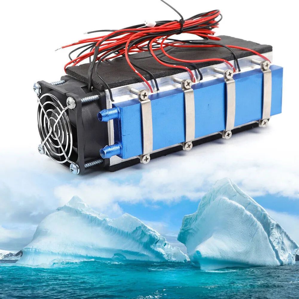 DIY Cooler Device for Space Cooling, Blower Cooling, Cooling Device, Refrigerado por Água, Fonte de Alimentação, 12V700W ou Acima, 8 * TEC1-12706A, 1PC