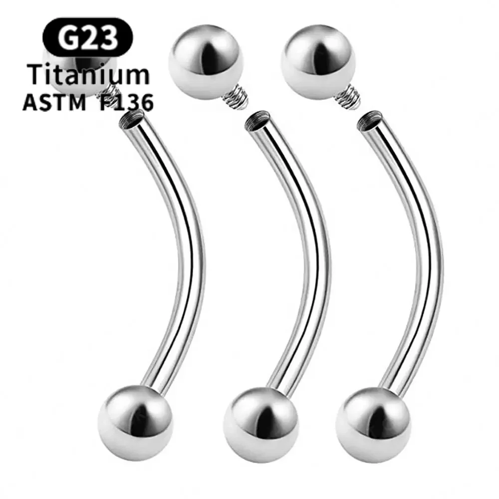 내부 나사 G23 티타늄 곡선 바벨, 눈썹 이주 나선, 귀 배꼽 입술 링, 바디 피어싱 쥬얼리 
