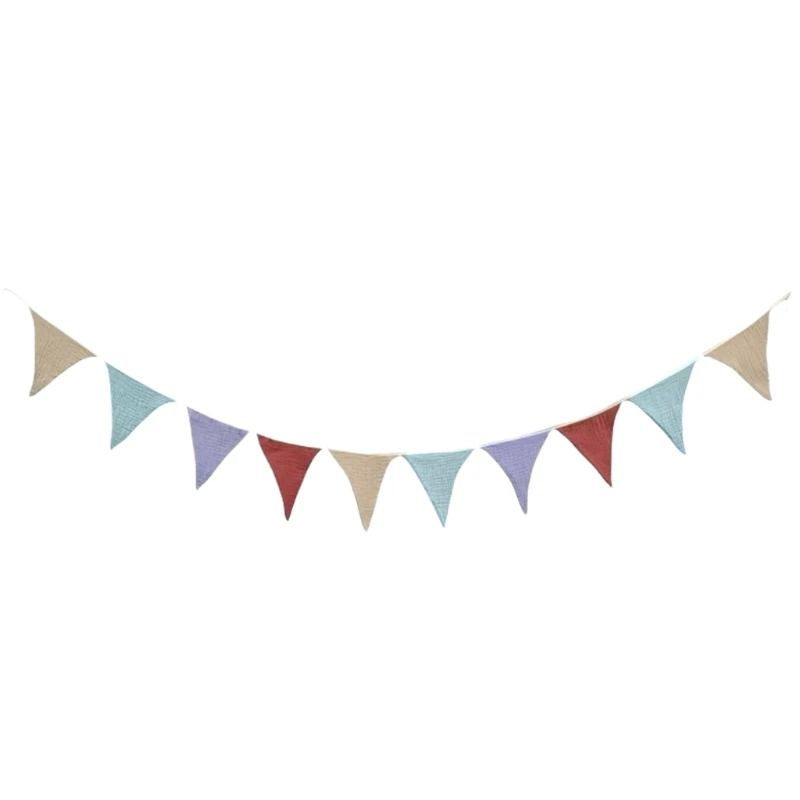 Kids Bedroom Bunting Banners Cotton Triangular Flags Garlands Party Decoration Dropship