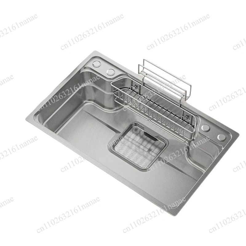Baihan Sink Kitchen Vegetable Basin Household Dishwasher 304 Stainless Steel Sink Large Single Sink Dishwasher 7848