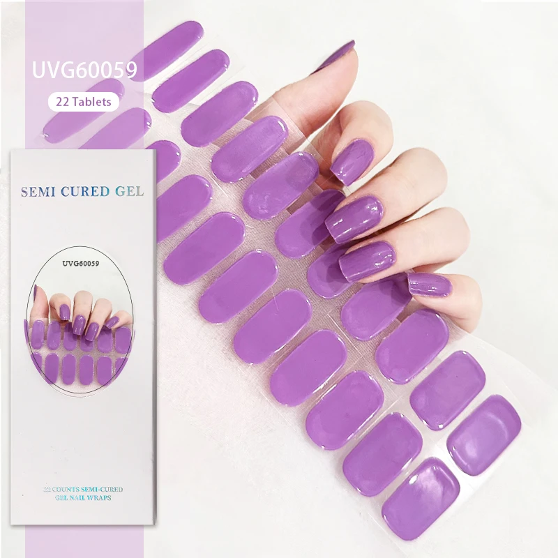 Tiras de Gel semicuradas para uñas, adhesivo completo, impermeable, para lámpara UV, necesita manicura francesa