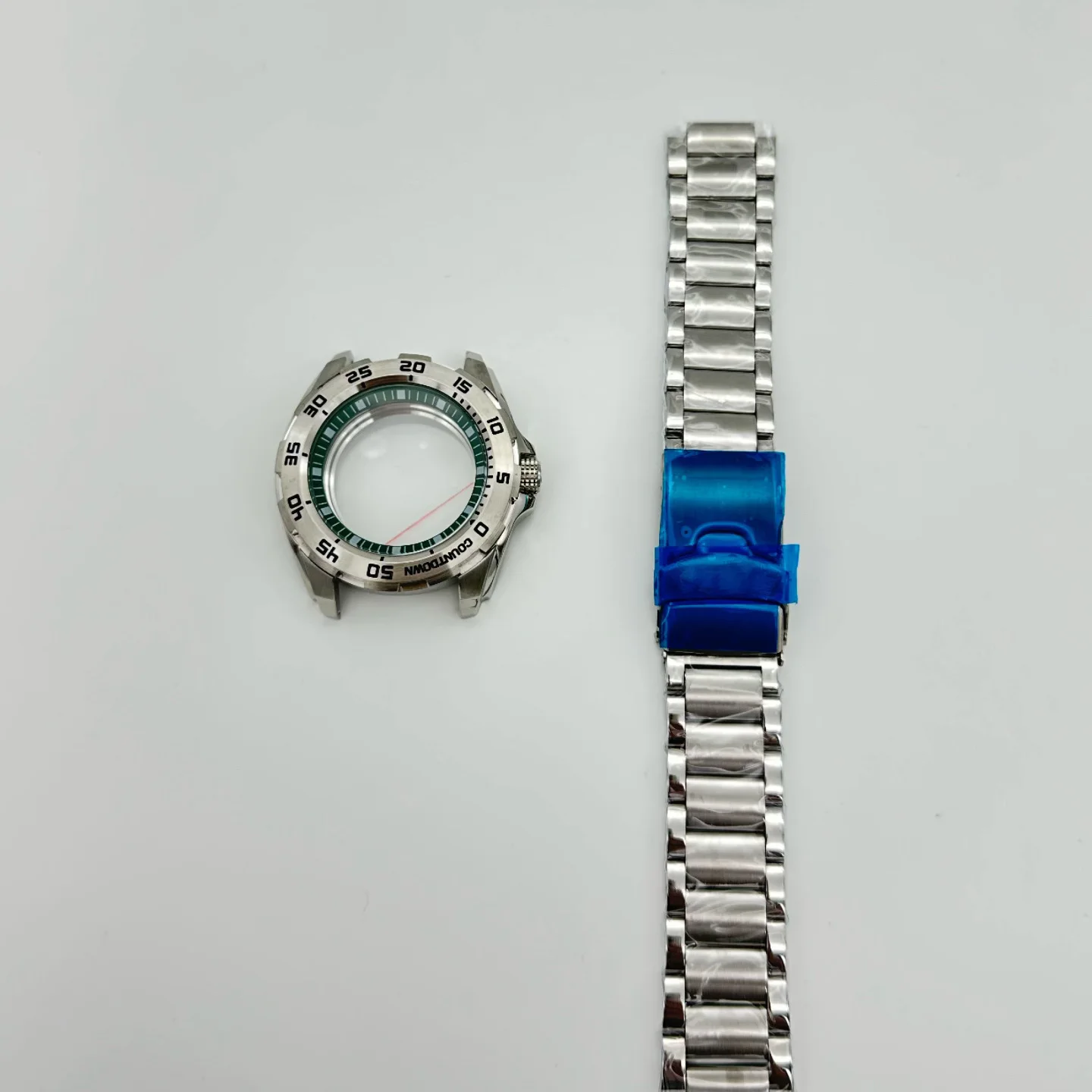 45.5mm Modified Monster Mechanical Watch Case Band, 316 Stainless Steel with Letter Pattern, Compatible with NH35/NH36 Movement