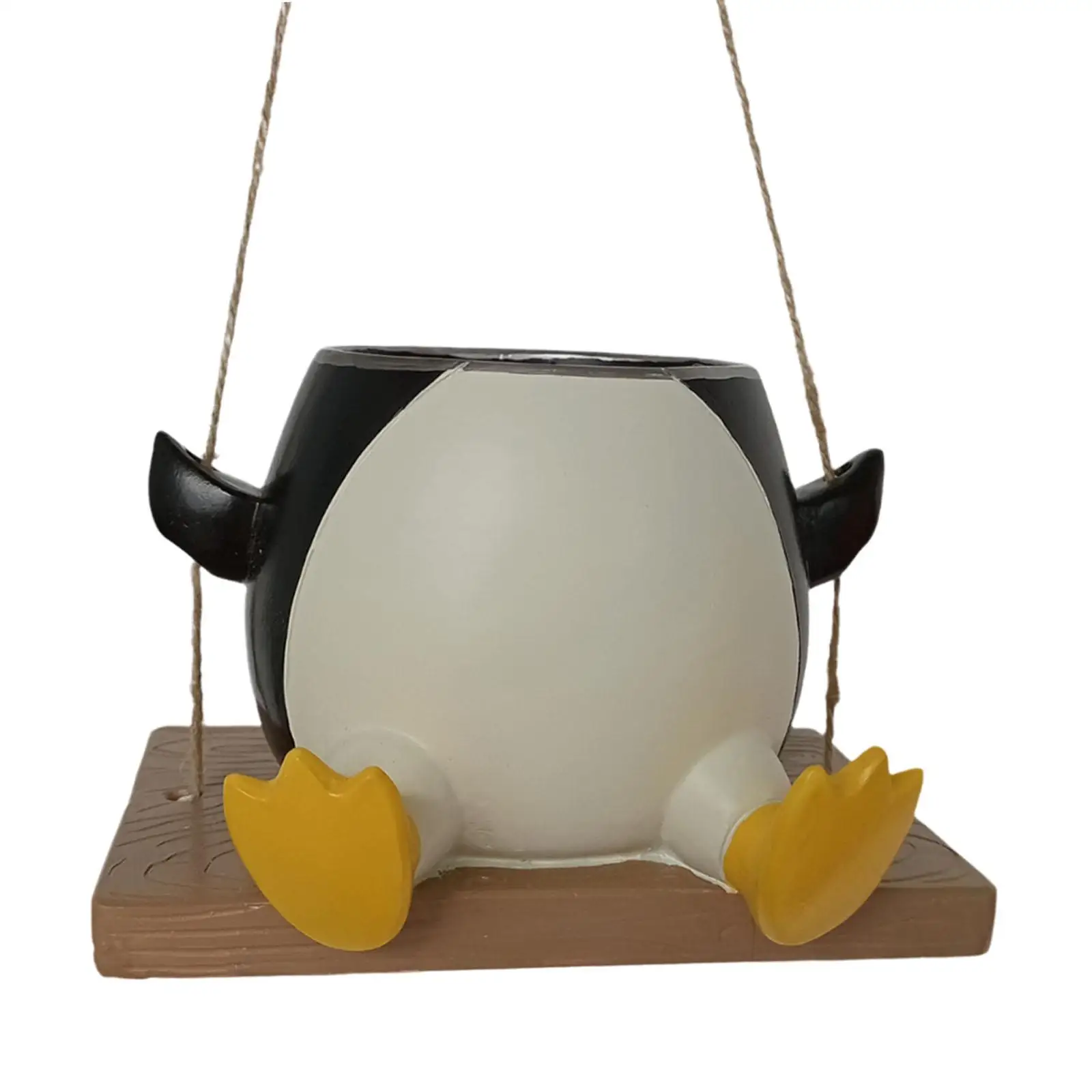 Swinging Penguin Plant Pot Swing Animal Flower Pot Flower Storage Container Hanging Flower Pot Funny for Windowsill Garden