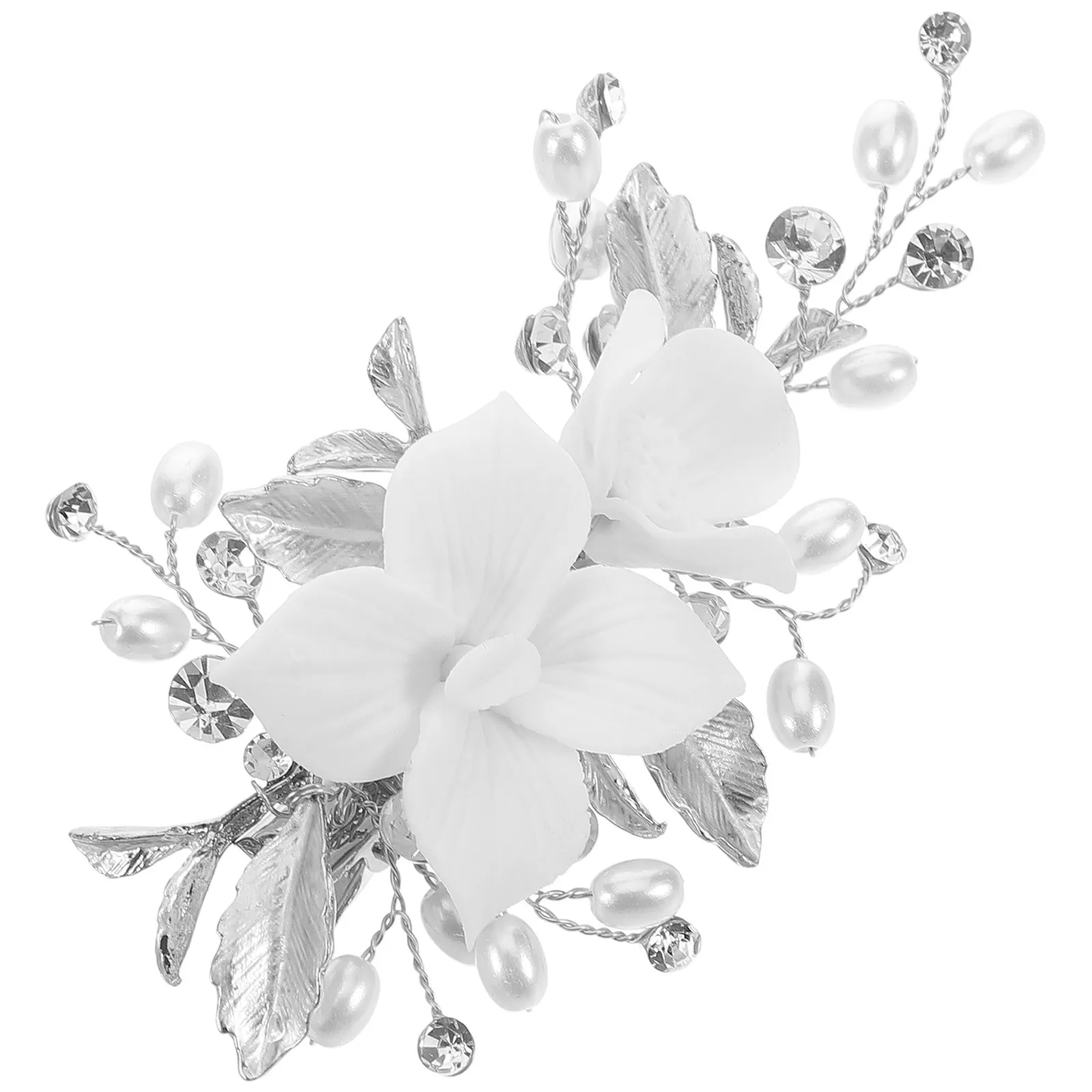 Ceramic Flower Hair Clip Stylish Floral Design Secure Bridal Headpiece Wedding Photoshoot Accessories Hair Flowers for Women
