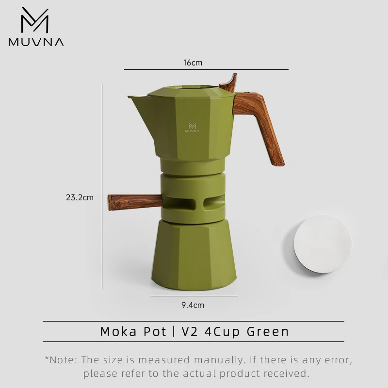 MOKA品2 MUVNA 2/4 Cup Moka Pot Stovetop Espresso Maker