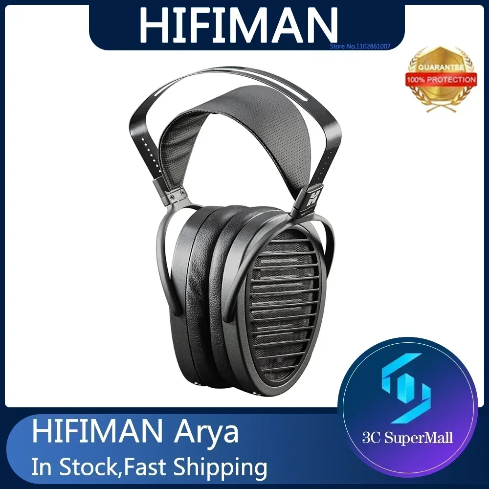 Original HIFIMAN Arya Headphone Stealth Magnet Full-Size Over-Ear Planar Magnetic Headphone for Audiophiles Bold Black Aesthetic