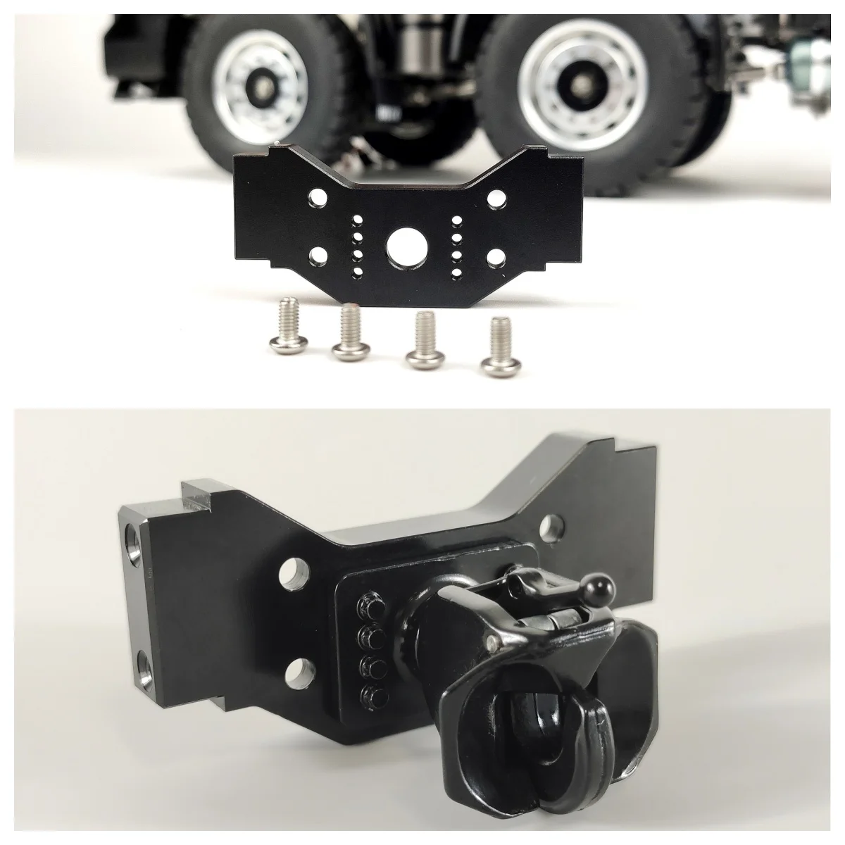Metal Tail Beam Tail Hook Tow Hook for Tamiya 1/14 RC Truck Sca 770s MAN Volvo Actros DIY Parts