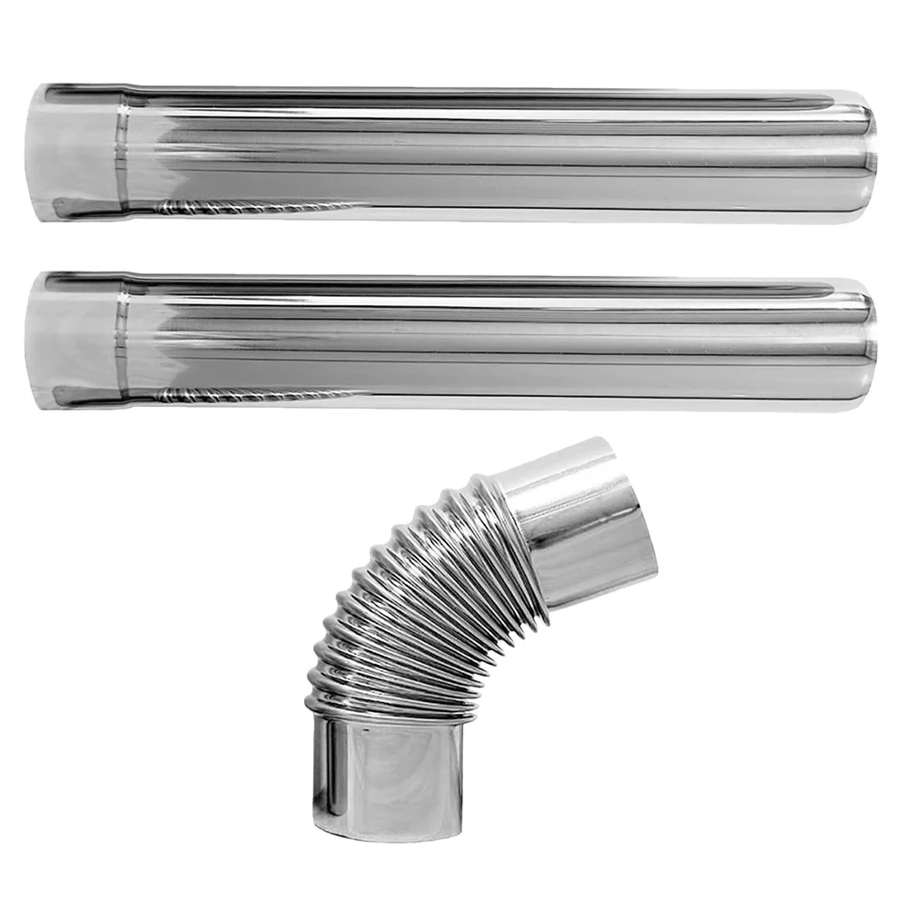 

3pcs Stainless Steel Kit For Gas Water Heaters 90° Elbow Straight Tube Ventilation Smoke Exhaust Chimney Flue Extension