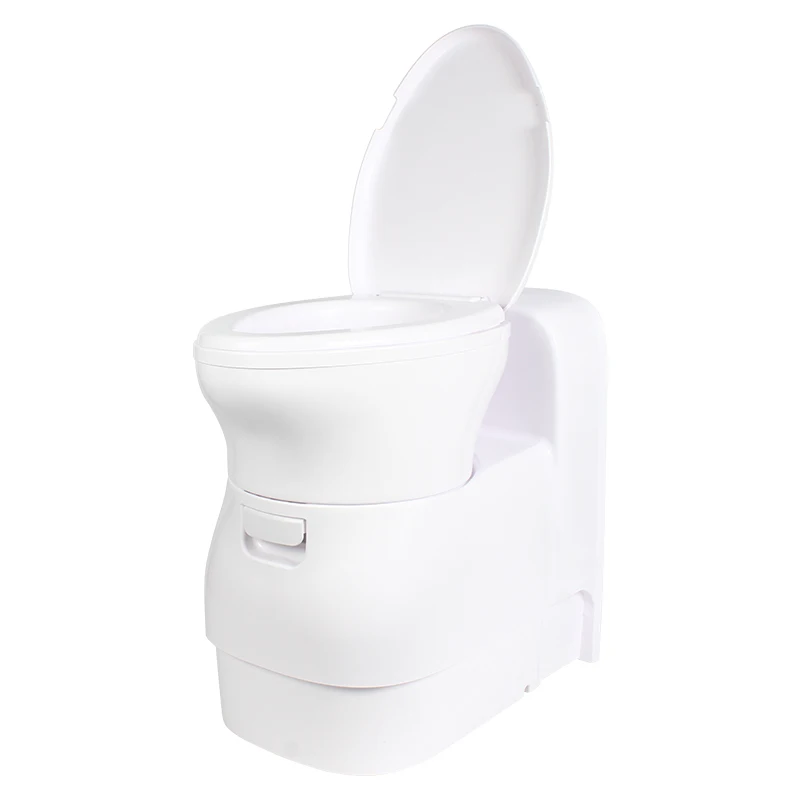 Deren 12V 300W RV Viaggio Toilette portatile Caravan Toilette elettrica a filo Toilette a cassetta con scarico elettrico