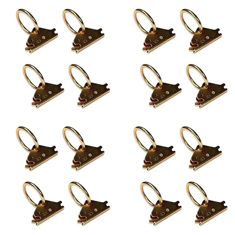 

16 упаковок стальных уплотнительных кольцевых анкеров для электронных дорожек для системы крепления электронных треков, безопасный груз в закрытых планшетных прицепах